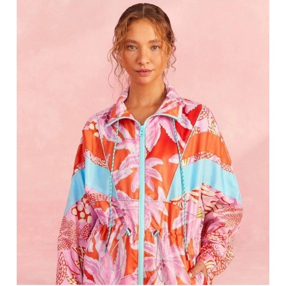FARM Rio Jackets & Blazers - NWT Farm Rio Coconut Tree Windbreaker‎ Size Small